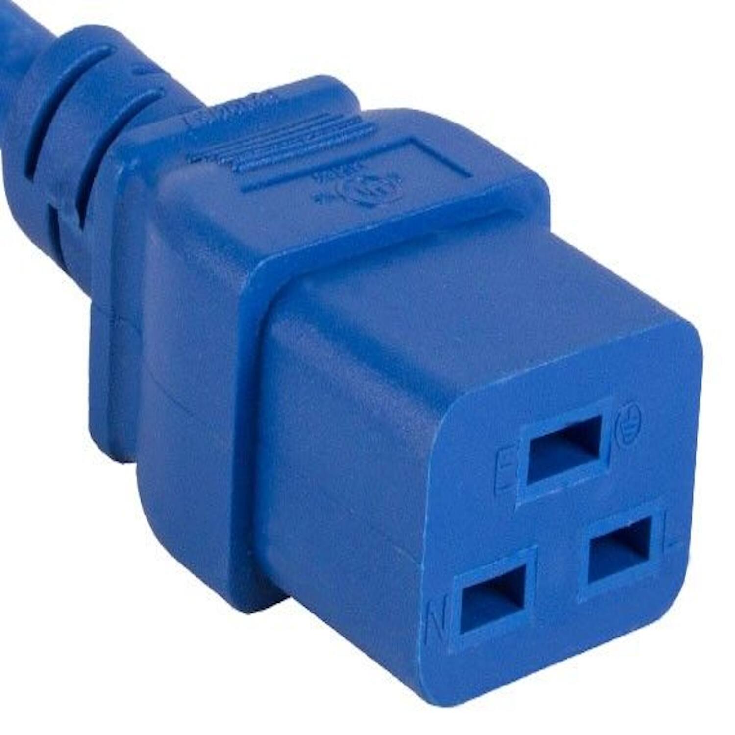 Left. Sanoxy - SANOXY Cables and Adapters; 6ft 14 AWG 15A 250V Power Cord (IEC320 C14 to IEC320 C19), Blue - Blue.