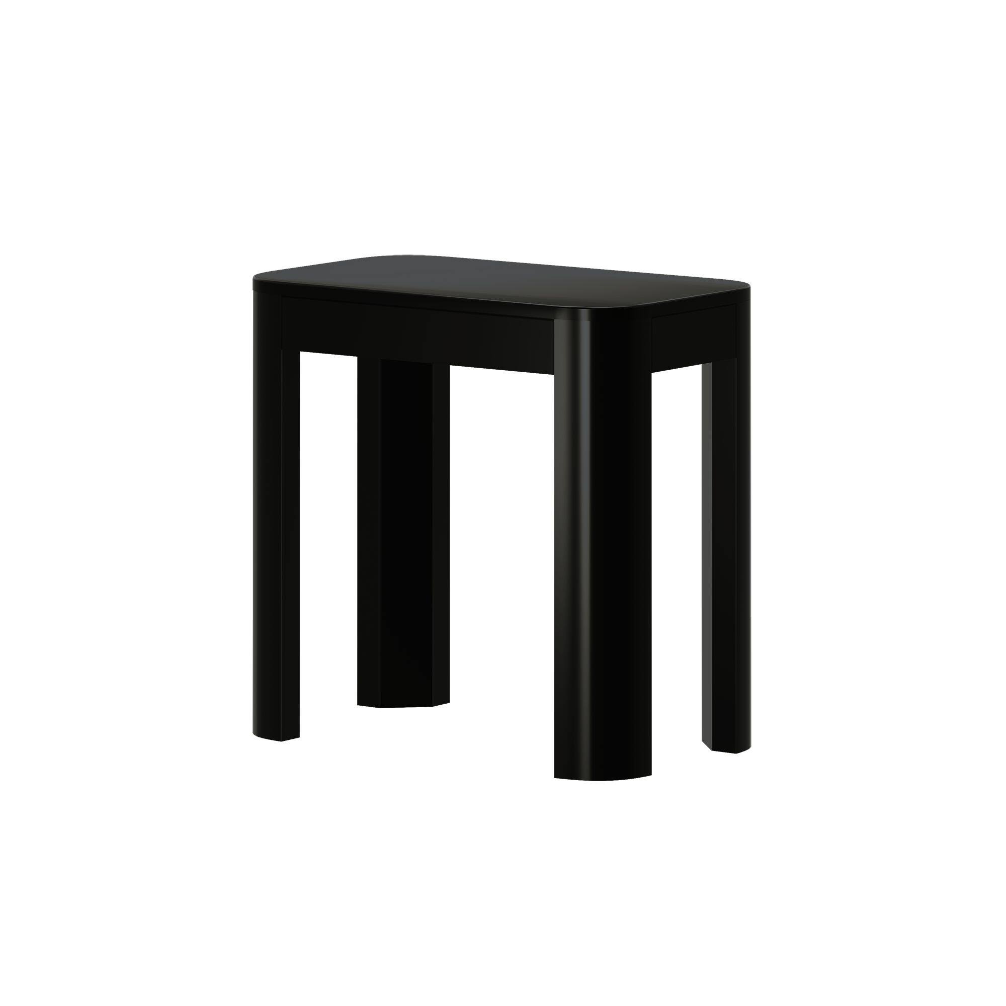 Alt View 2. Plank+Beam - Modern Rounded Rectangular Side Table (25in x 15in / 630mm x 375mm), Black - Black.