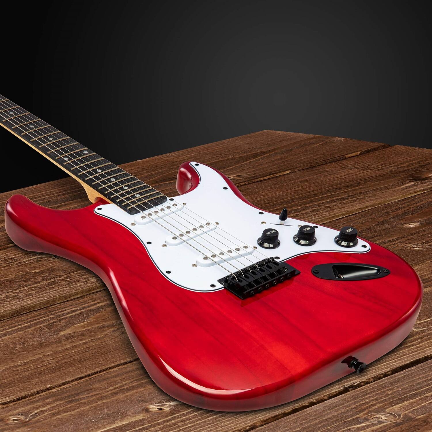 Alt View 4. Lyxpro - Electric Guitar Kit, 39” Electric Guitar with Amp & Electric Guitar Accessories - Red.