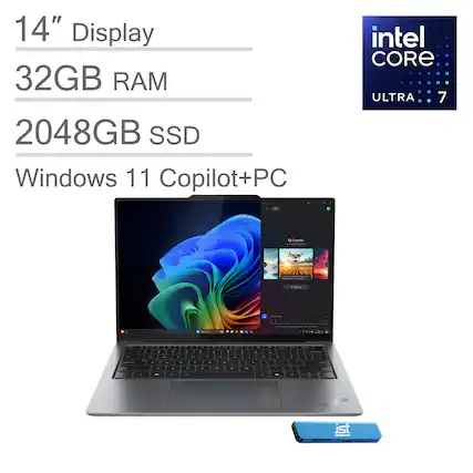 14" Display
32GB RAM
2048GB SSD
Windows 11 Copilot+PC
intel CORE ULTRA 7