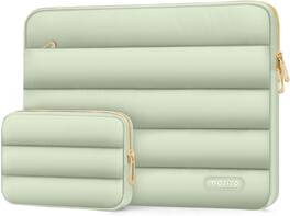 mosiso - Puffy Laptop Sleeve 13-13.3 inch for MacBook Air 13 13.6 M4 M3 M2 M1/Pro 13/Pro 14, HP Dell ASUS Lenovo - Sage Green