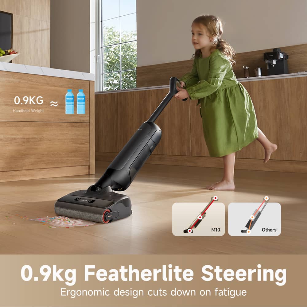 MOVA M10 Wet Dry Cordless Mop Vacuum, 18000Pa Suction, 180° Lie