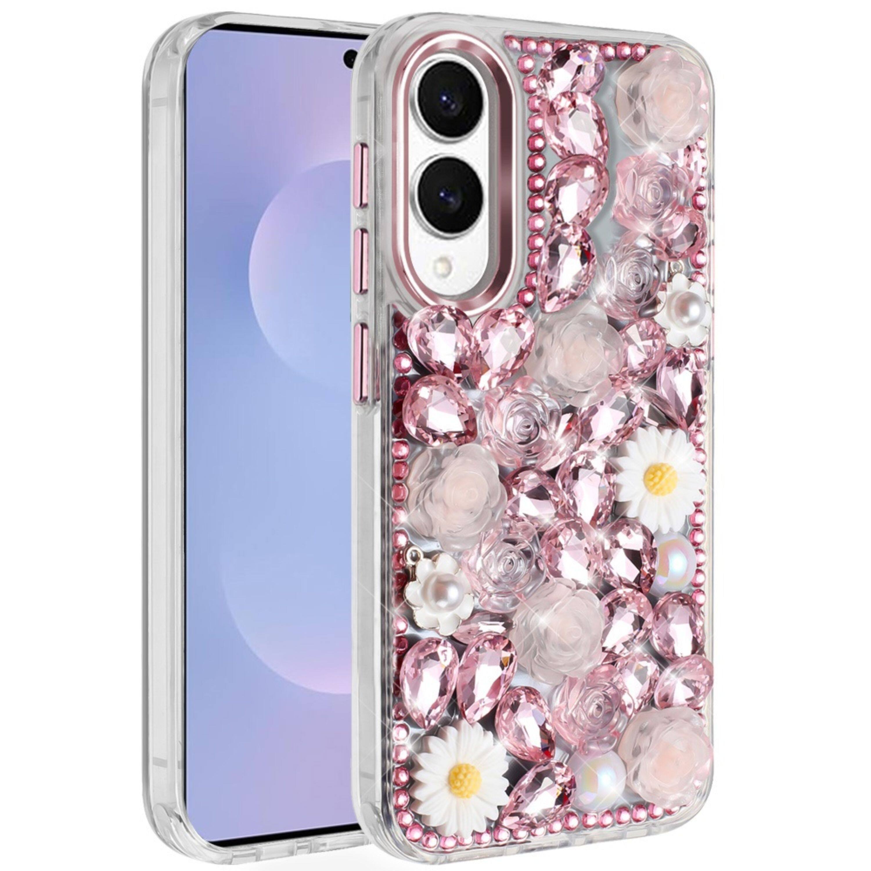 Kitcheniva - Full 3D Bling Rhinestone Jewel Cover Plus Tempered Glass For Samsung S25 Edge - Pink price history on PriceWatchPro