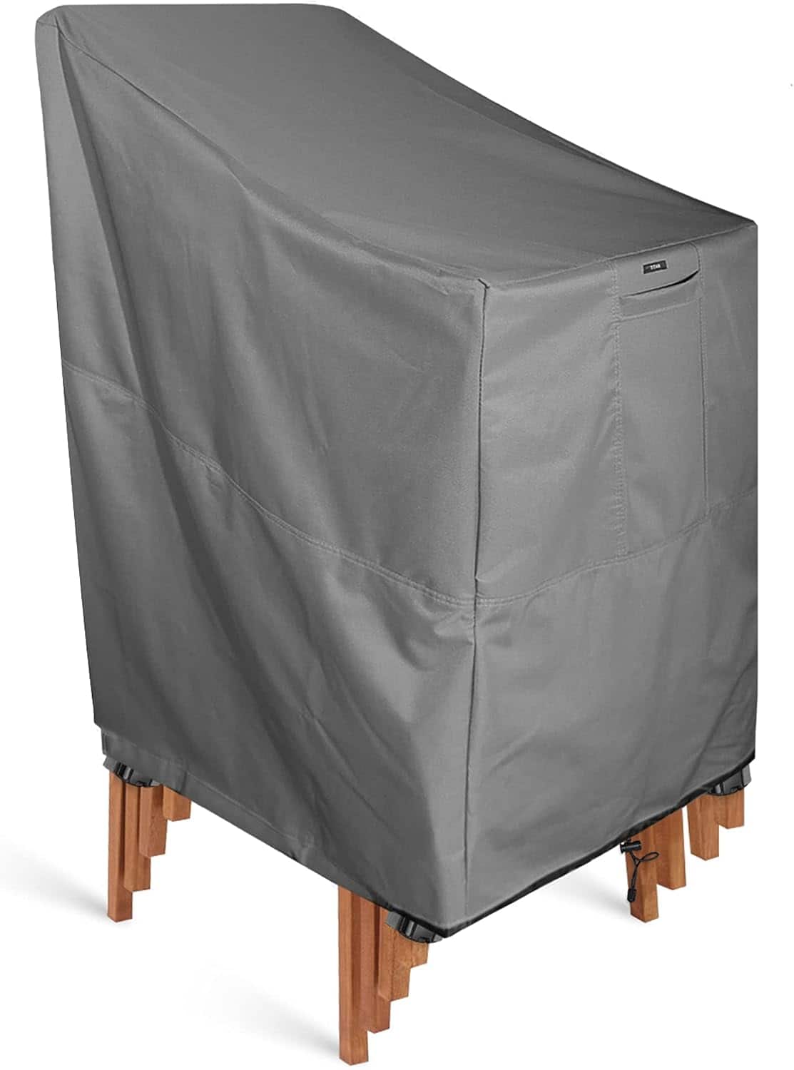 KHOMO GEAR - Heavy Duty Stackable Chair Cover - Premium Outdoor Furniture Protector, Durable, Weatherproof, UV Resistant - Gray