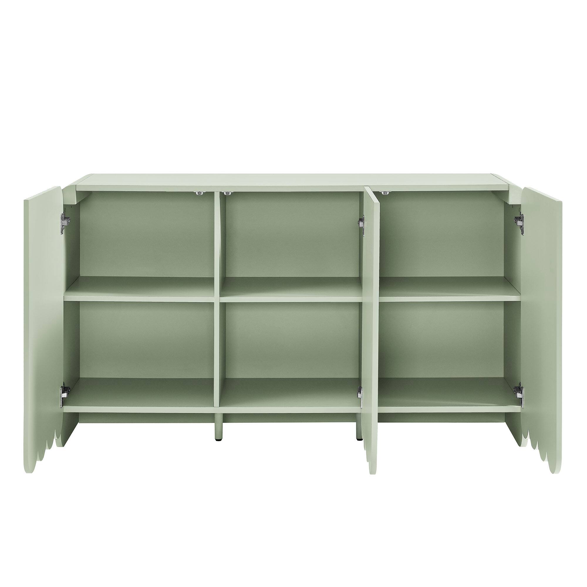 Alt View 4. Modway - Dahlia Fluted and Scalloped Sideboard Storage Cabinet by Modway - Sage.