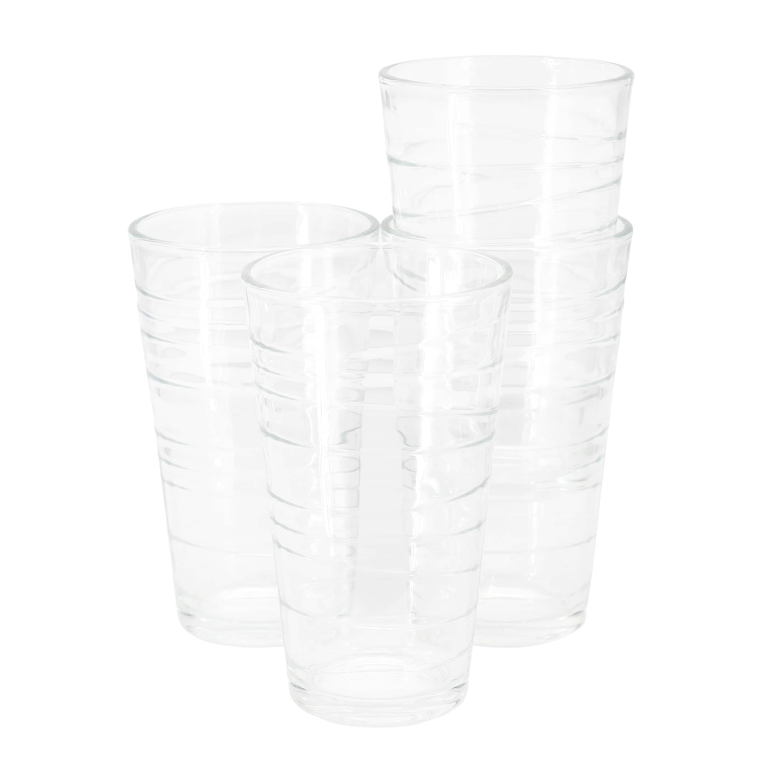 Gibson - Home 4 Piece 16 Ounce Swirl Glass Tumbler Set - Clear - Thumbnail 2