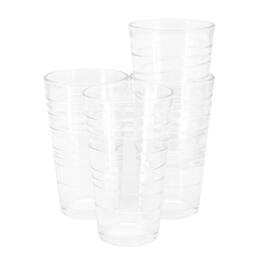 Gibson - Home 4 Piece 16 Ounce Swirl Glass Tumbler Set - Clear