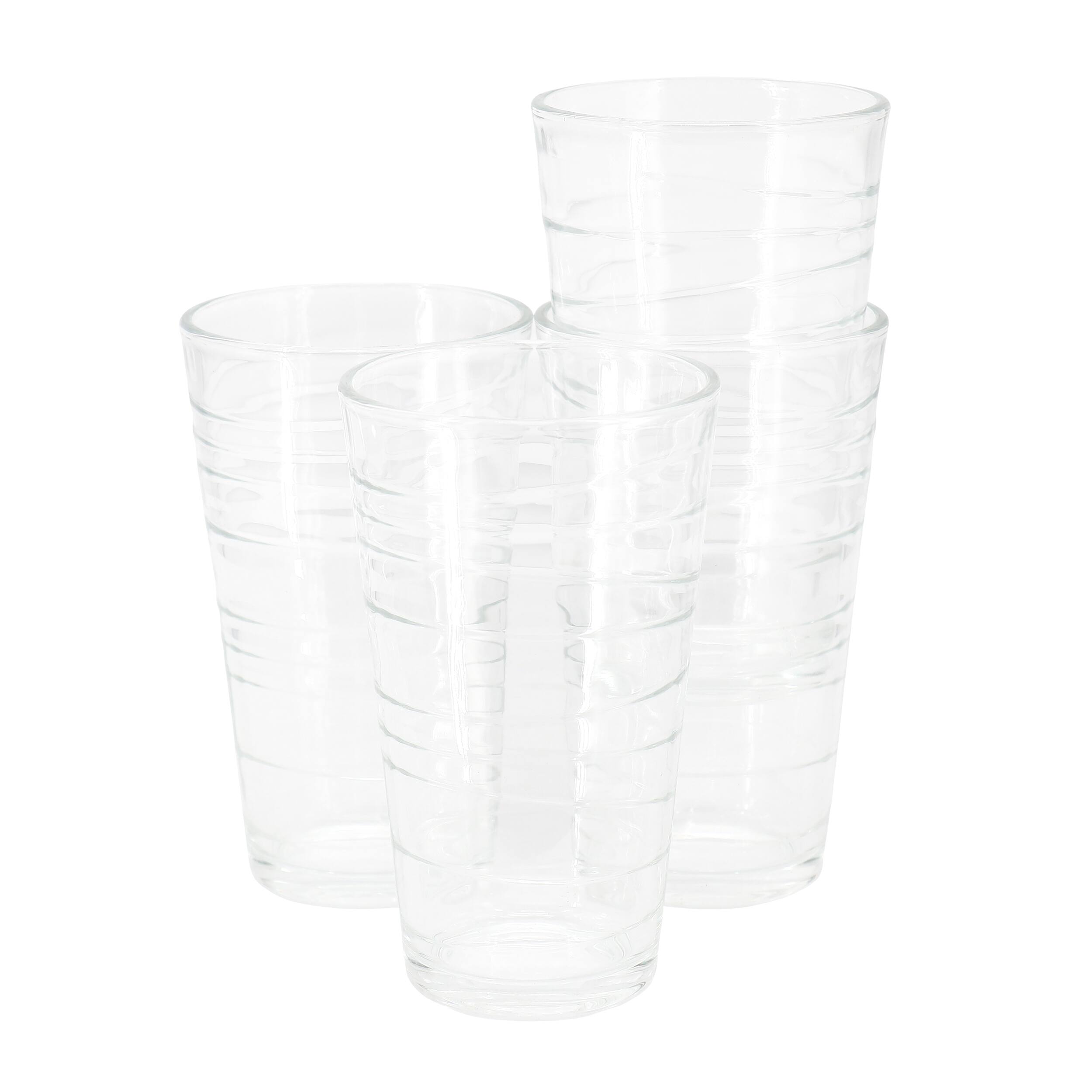Front. Gibson - Gibson Home 4 Piece 16 Ounce Swirl Glass Tumbler Set - Clear.