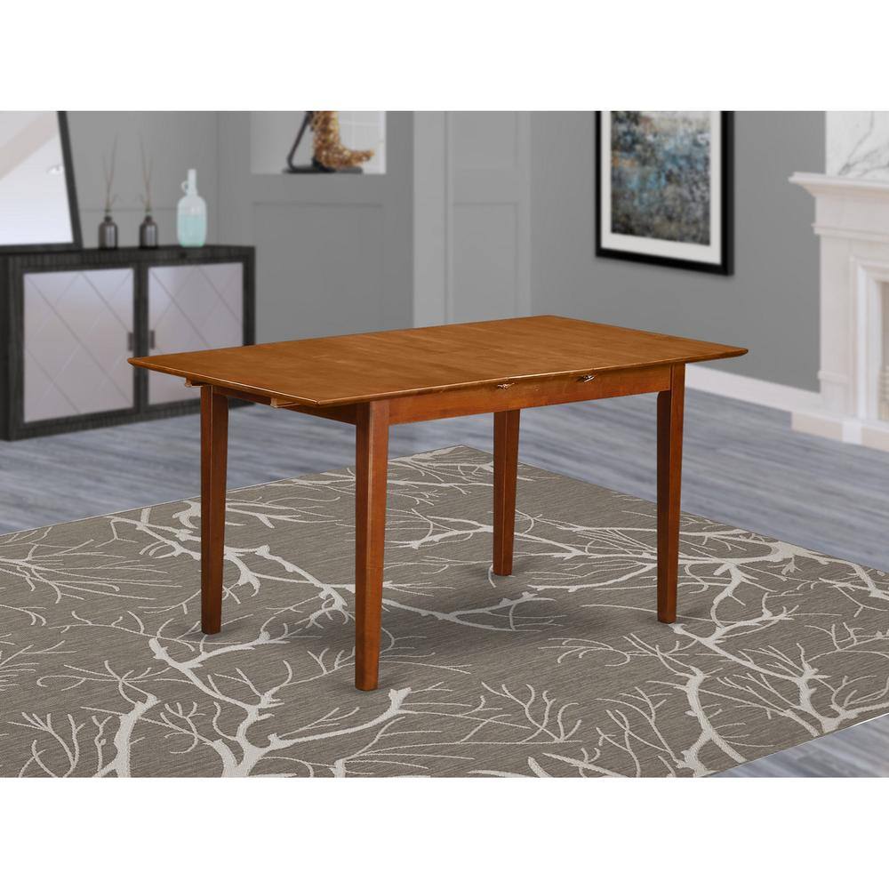 Left. East West Furniture - East West Furniture PST-SBR-T Dining Rectangle Wooden Table Top with Butterfly Leaf, 32 by 60-Inch - Tan.