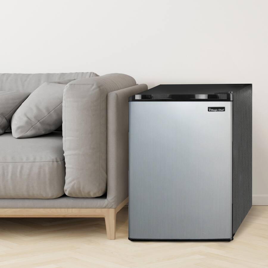 Magic Fridge Magic Chef 2.6 cu. ft. Mini Fridge in Stainless Steel 1 Door Silver ...