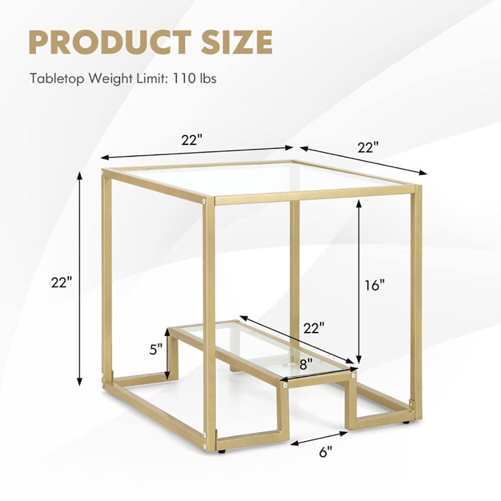 PRODUCT SIZE  
Tabletop Weight Limit: 110 lbs  
22" x 22" x 22"  
16"  
5"  
22"  
8"  
6"