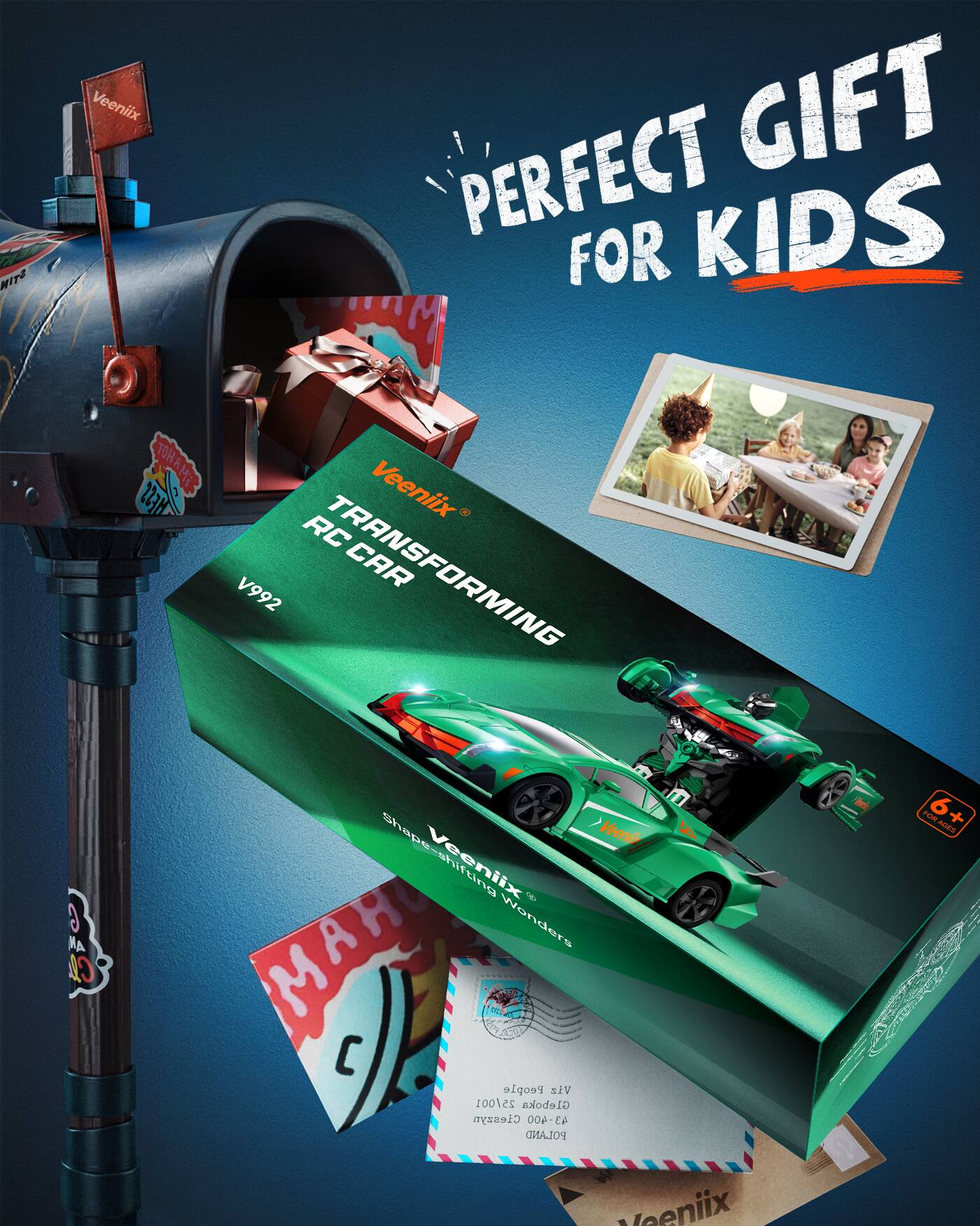 MIN Veeniix PERFECT GIFT FOR KIDS  
TOHAMI Veeniix HELZ RC TRANSFORMING CAR V992  
6 M  
MA CT Veeni Veeniix  
T MAO Wonders 20 A509  
People SV 25/001  
Gleboka Cieszyn 43-400 POLAND  
iol FORADES 6+  
Neeniix