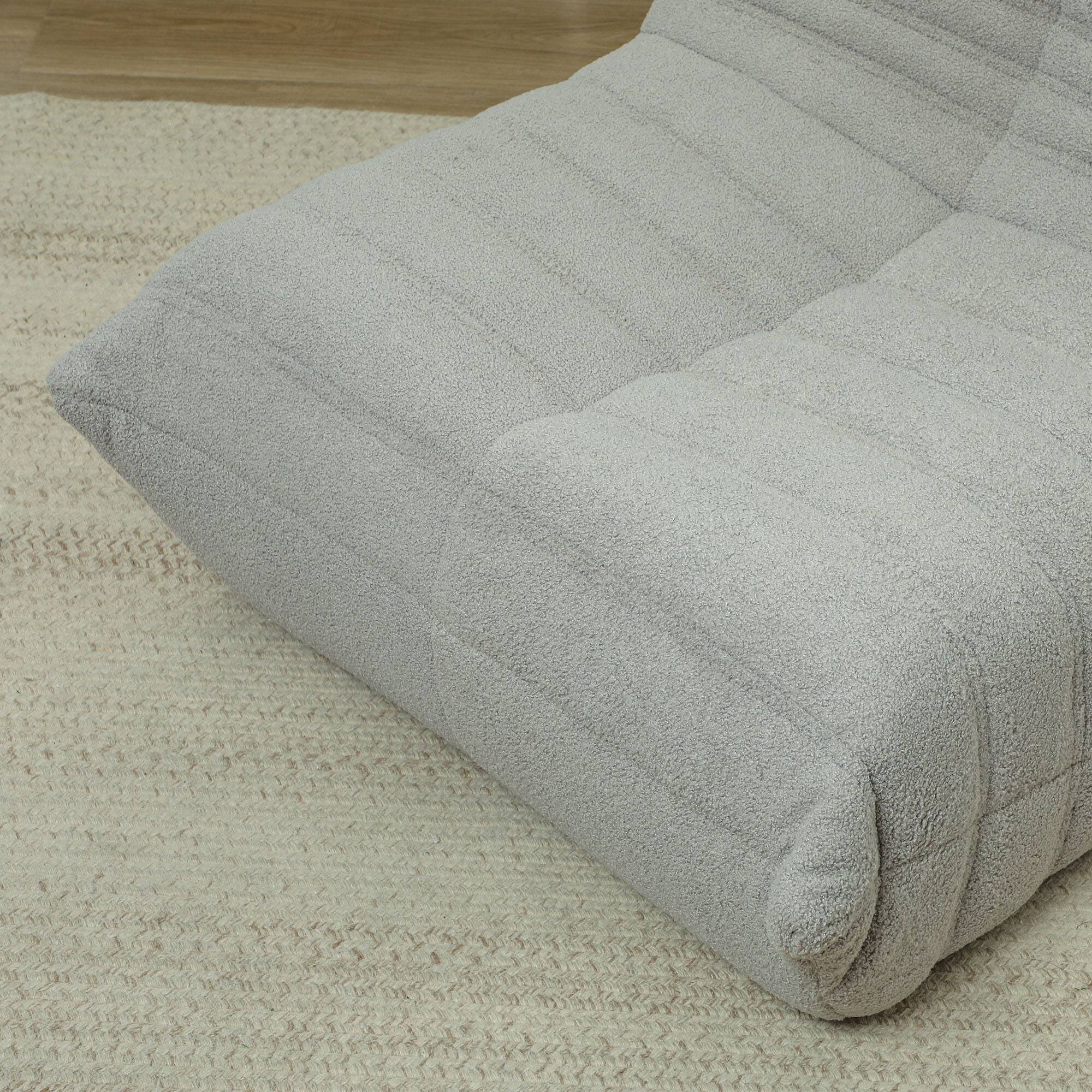 Alt View 9. Homcom - Bean Bag Chair for Adults, Giant Fireside Chair Lazy Sofa with High Density Comfortable Foam for Living Room, Bedroom - Light Grey.