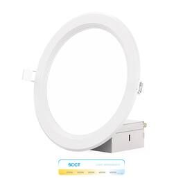 Infibrite - 6 In. Ultra-Thin Recessed LED Downlight 12W 1050LM 5CCT Selectable Wet Rated, Triac Dimmable 24-Pack - White