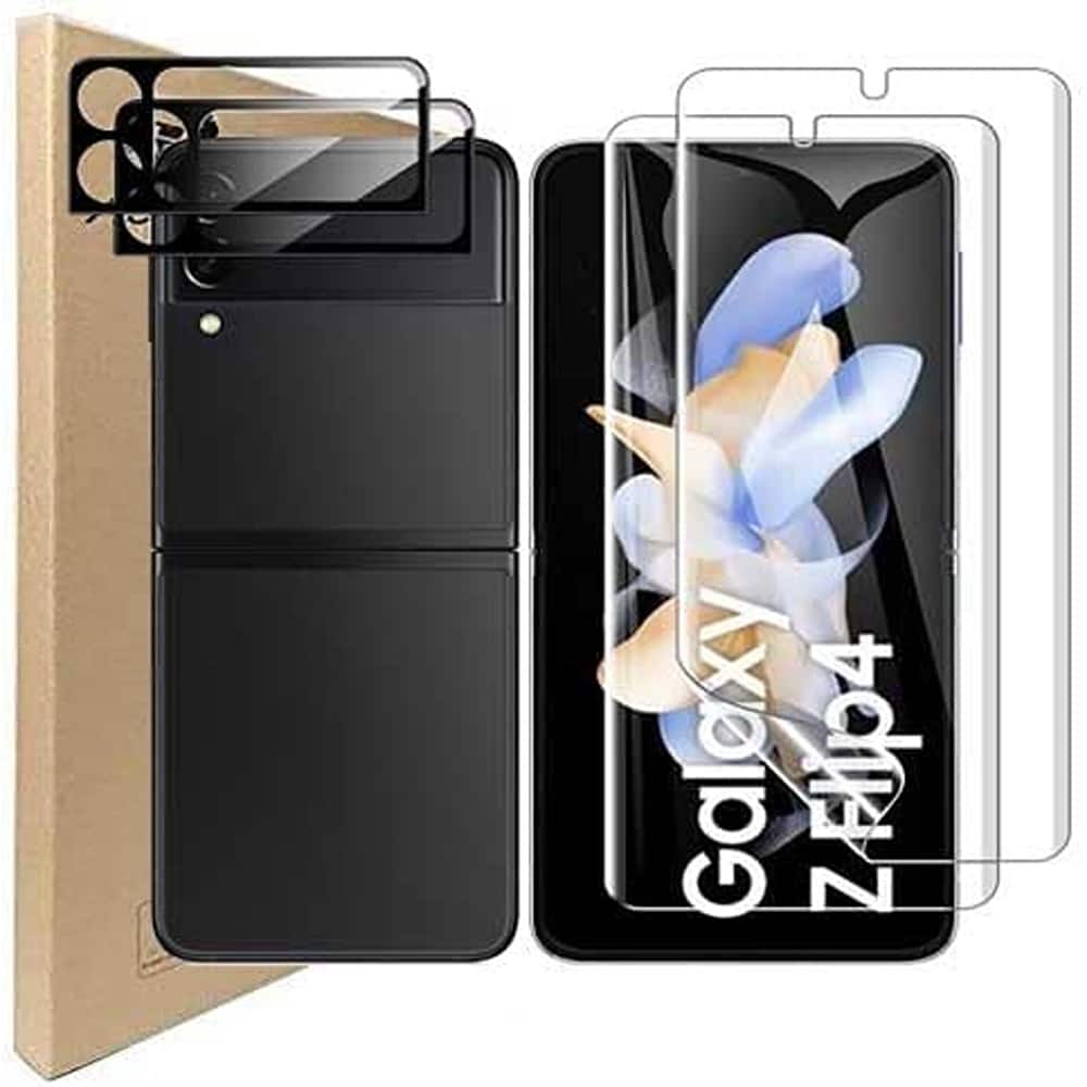 PARKER SLATER - Galaxy Z Flip 4 5G Screen Protector 2+2 Pack, Ultra-Thin + Camera Lens Glass - AZJ139nlz