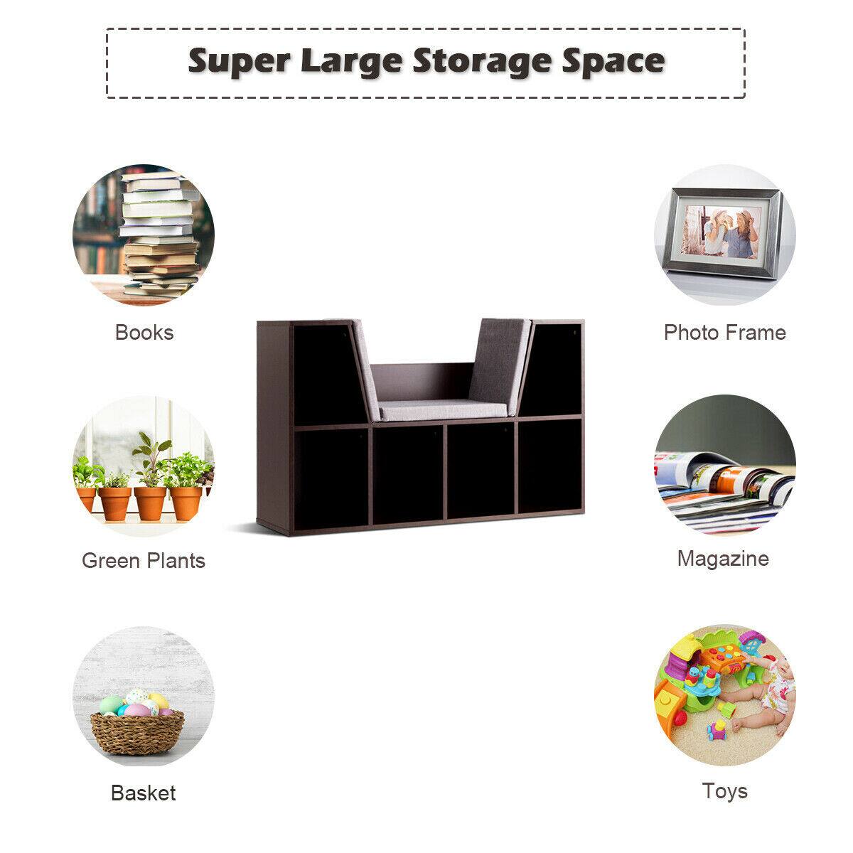Super Large Storage Space
Books
Photo Frame
Green Plants
Magazine
Basket
Toys