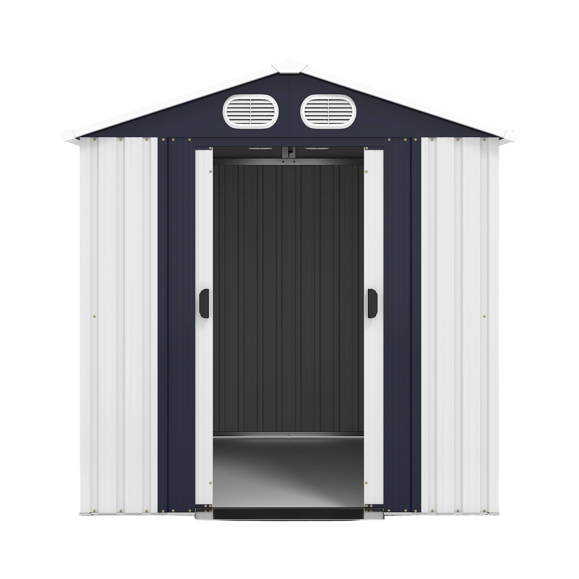 Alt View 10. Loheer - Loheer 8x6 FT Metal Outdoor Storage Shed Waterproof Backyard Garden Tool Shed with Lockable Doors White.