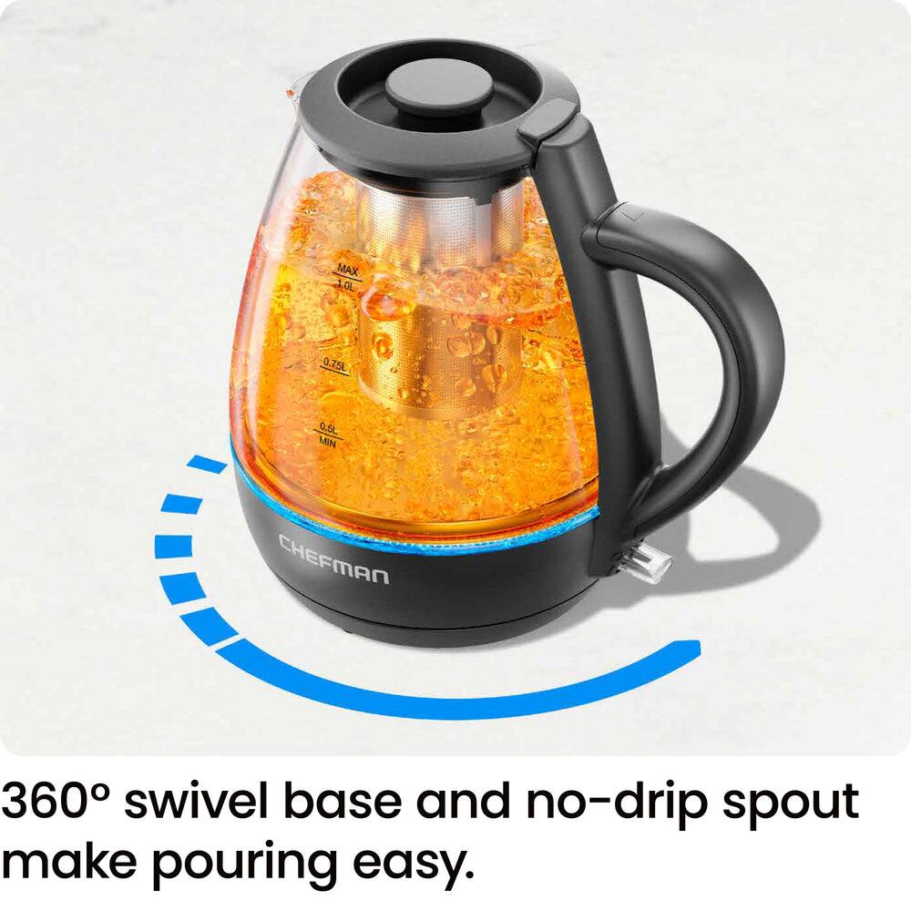 MAX 1.0L 0.75L 0.5L MIN

CHEFMAN

360° swivel base and no-drip spout make pouring easy.