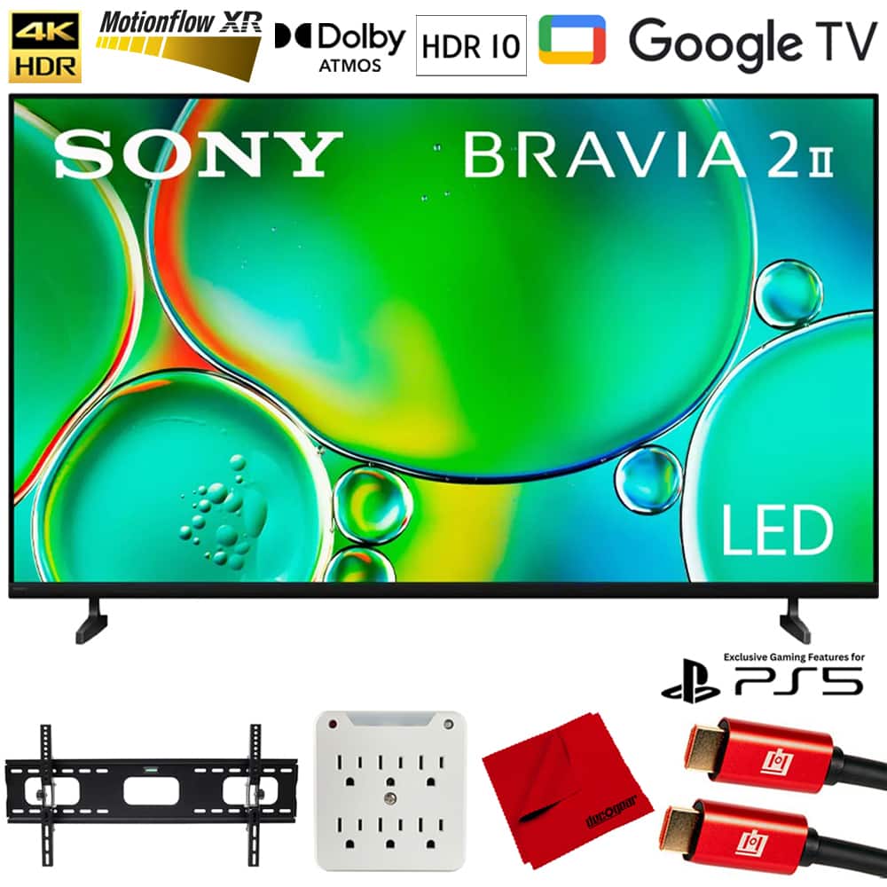 Sony - BRAVIA 2 II 75 inch 4K HDR Smart LED Google TV (2025) with Accessories Bundle