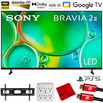 4K Motionflow XR Dolby HDR 10 HDR ATMOS Google TV SONY BRAVIA 2 LED Exclusive Gaming Features for PS5