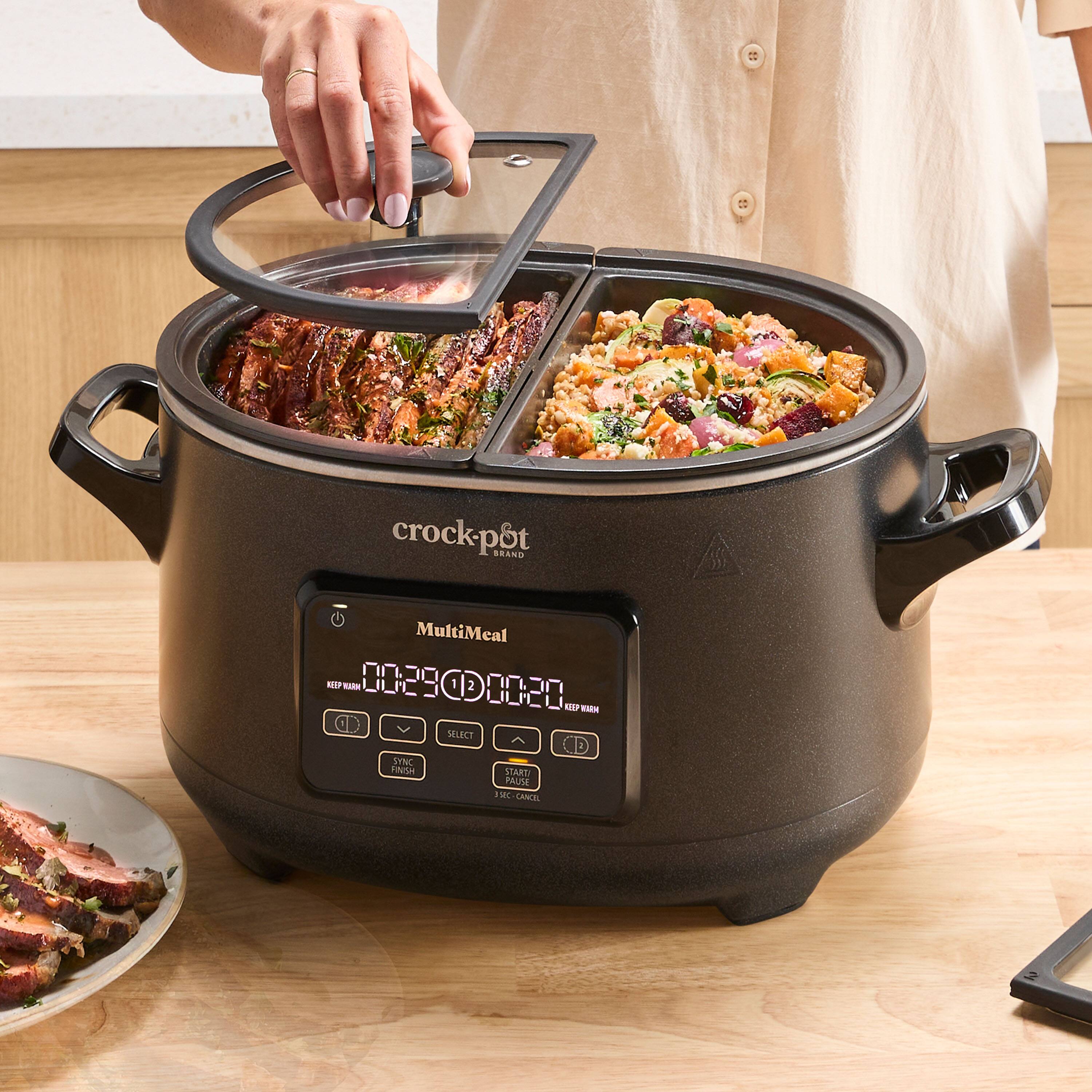 crock-pot BRAND MultiMeal 00:00 1 KEEP WARM 00:29 00:00 2 SELECT SYNC FINISH START PAUSE - CANCEL