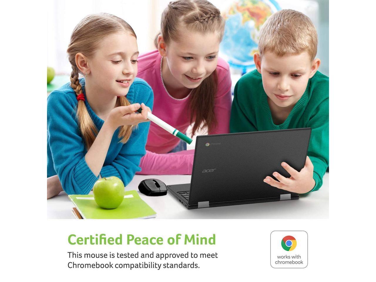 Acer Certified Peace of Mind  
This mouse is tested and approved to meet Chromebook compatibility standards.  
works with chromebook