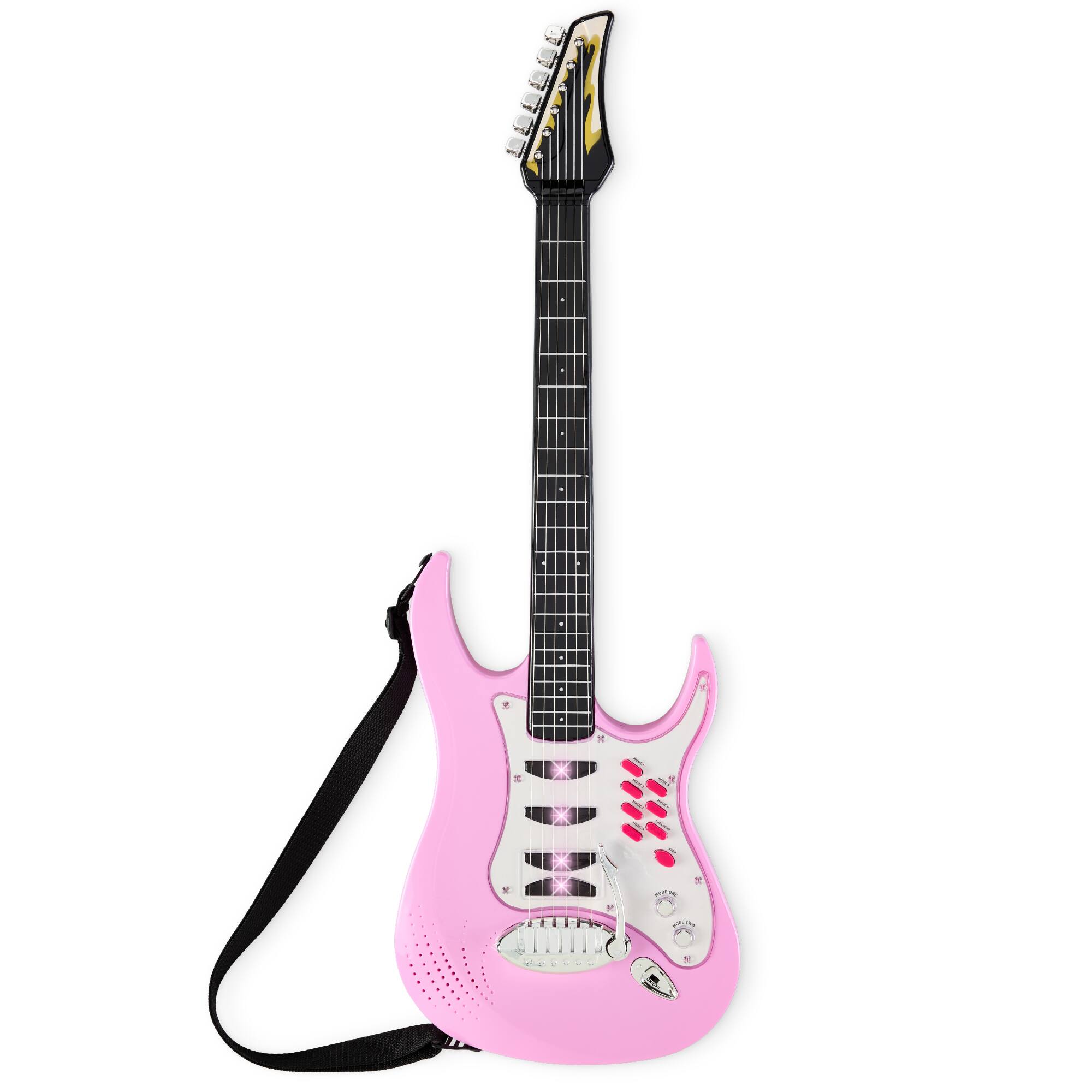Alt View 3. Best Choice Products - Best Choice Products Kids Electric Musical Guitar Toy Play Set w/ 6 Demo Songs, Whammy Bar, Microphone - Soft Pink - Soft Pink.