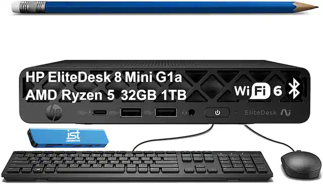 HP EliteDesk 8 Mini G1a
AMD Ryzen 5
32GB
1TB
Wi-Fi 6
EliteDesk N