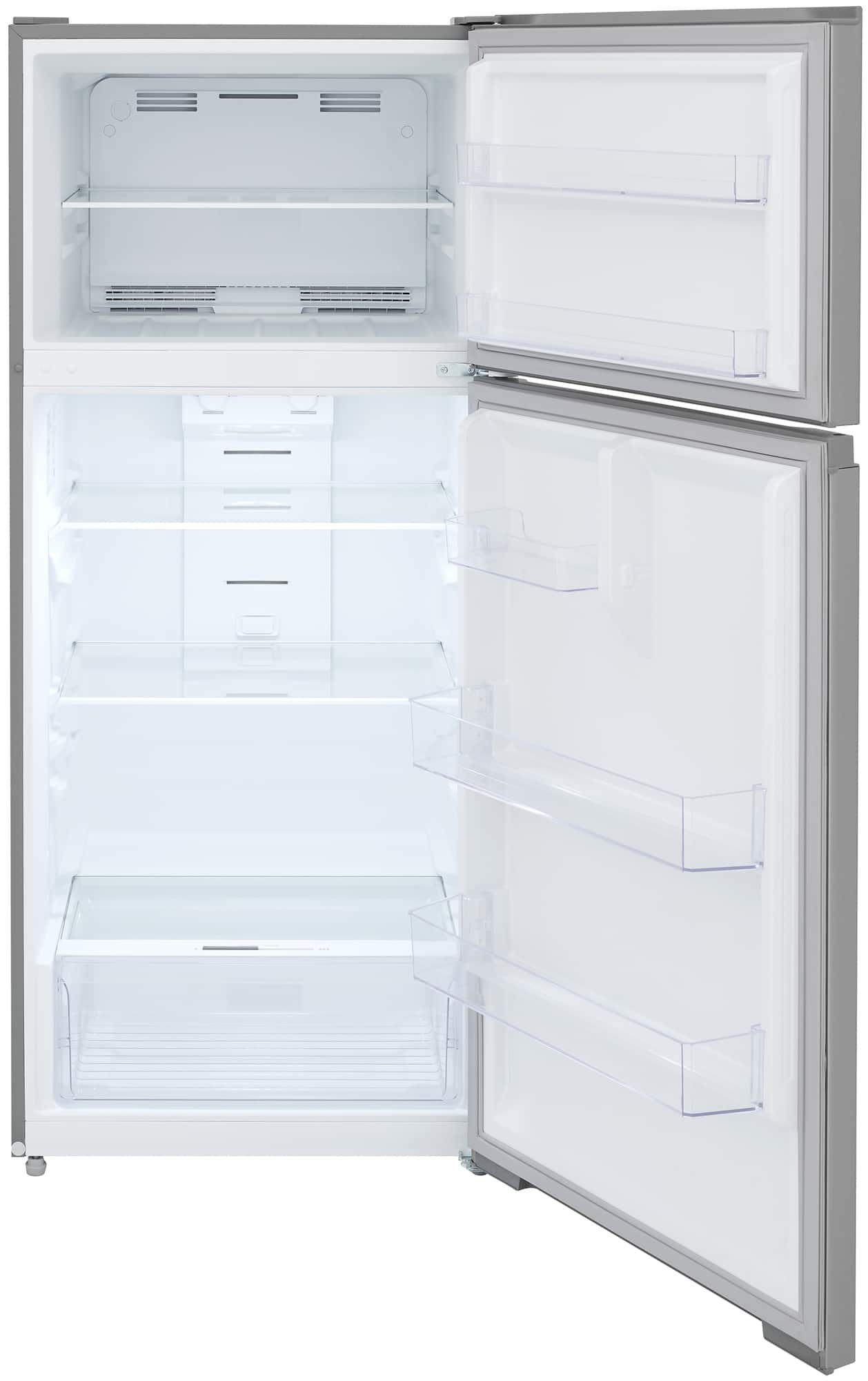 Left. Frigidaire - 16.0 Cu. Ft. Garage Ready Top Freezer Refrigerator - Stainless Steel.