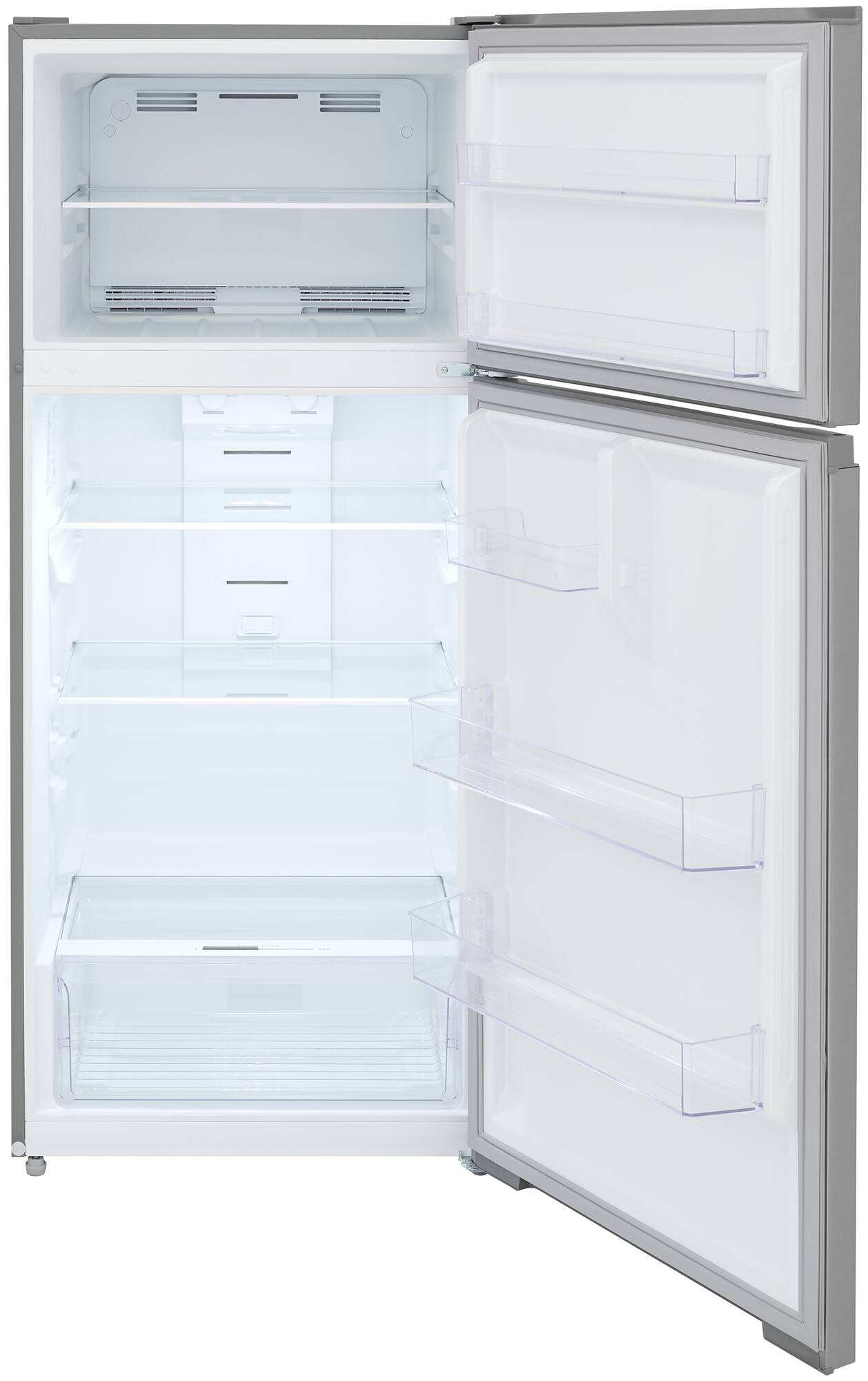 Left. Frigidaire - 16.0 Cu. Ft. Garage Ready Top Freezer Refrigerator - Stainless Steel.