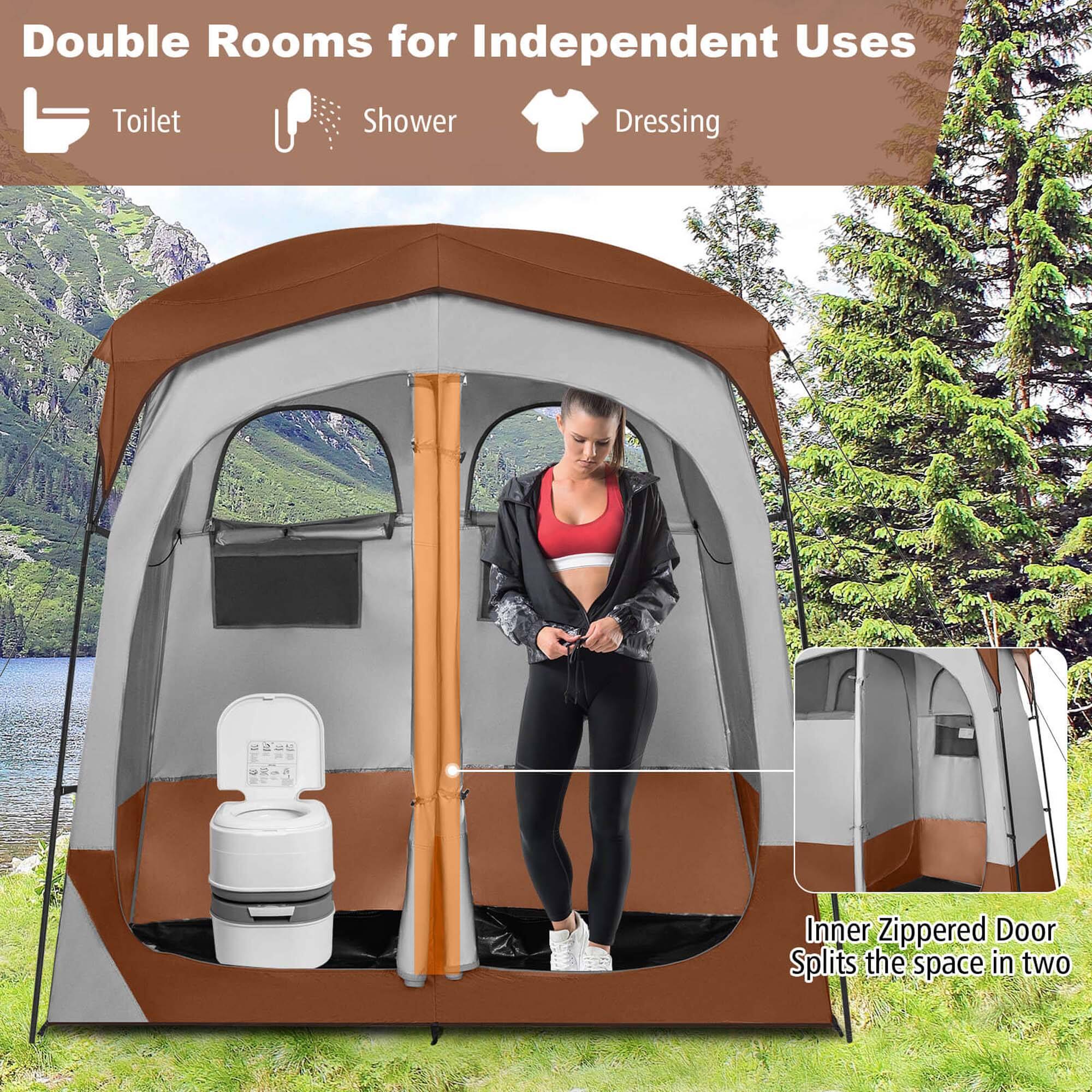 Double Rooms for Independent Uses

- Toilet
- Shower
- Dressing

Inner Zippered Door Splits the space in two