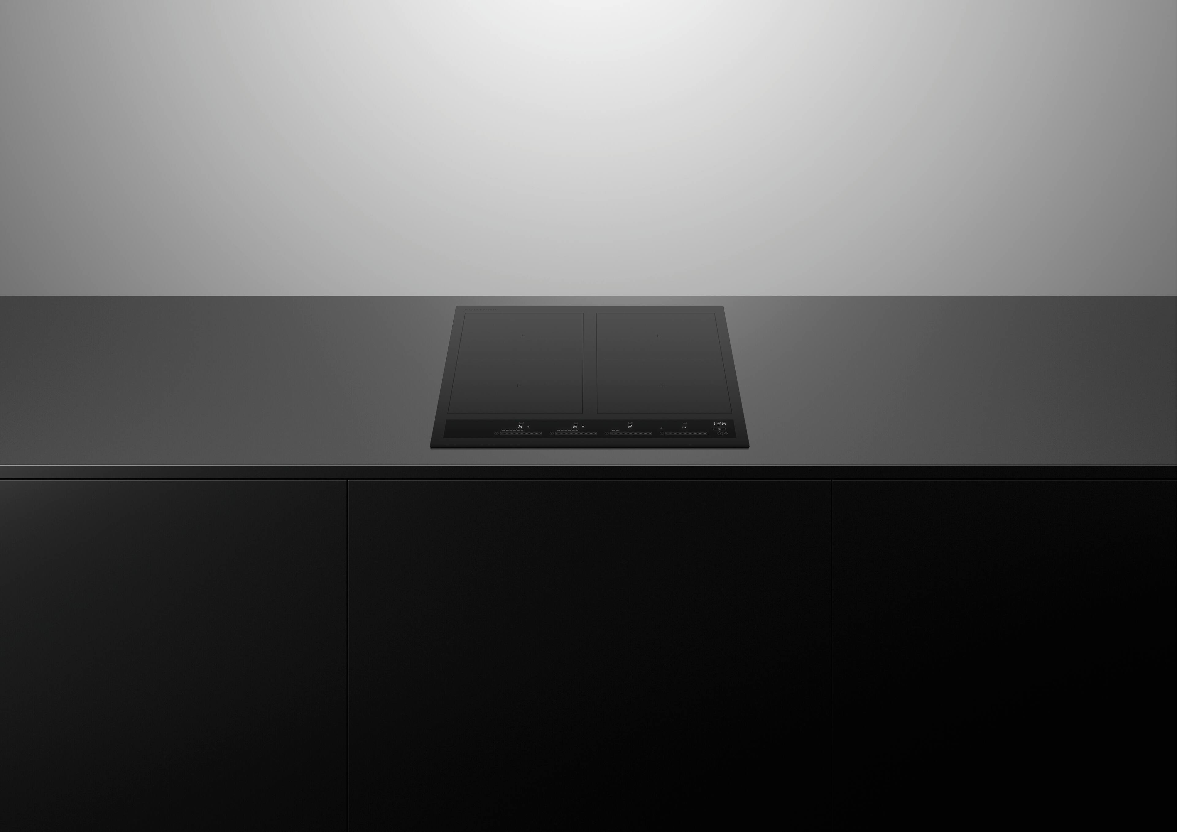 Alt View 13. Fisher & Paykel - 24" Built-in Electric Cooktop, 4 Zones with SmartZone - Black.