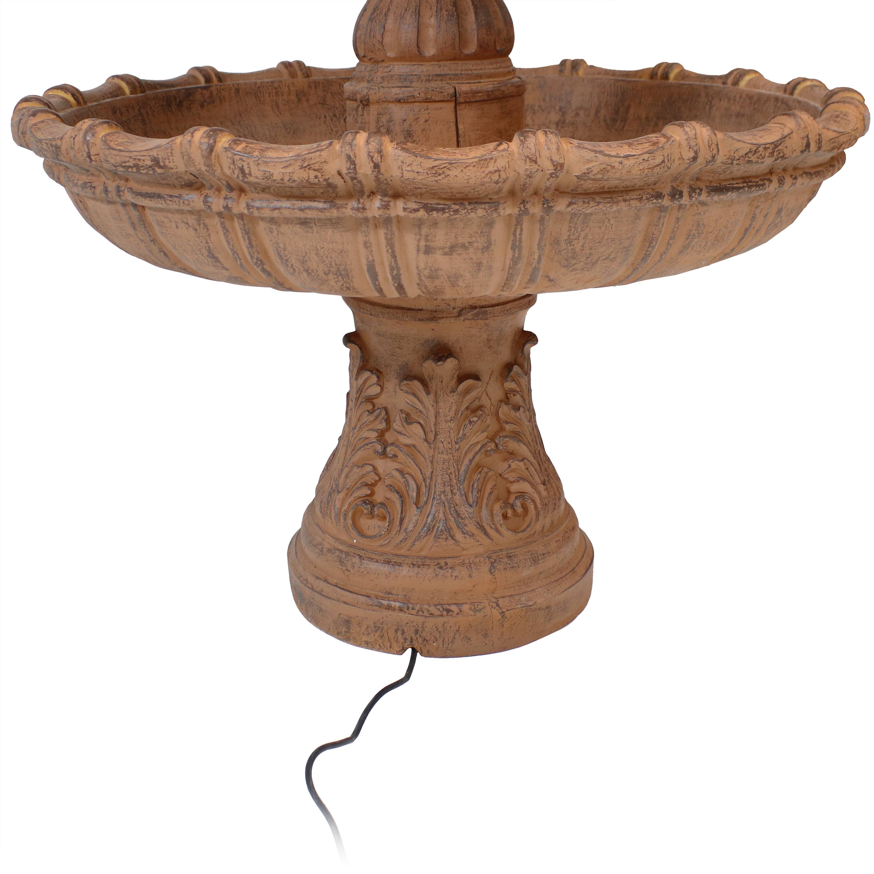 Alt View 9. Sunnydaze - Tiered Ball Resin Outdoor 4-Tier Water Fountain - Brown.