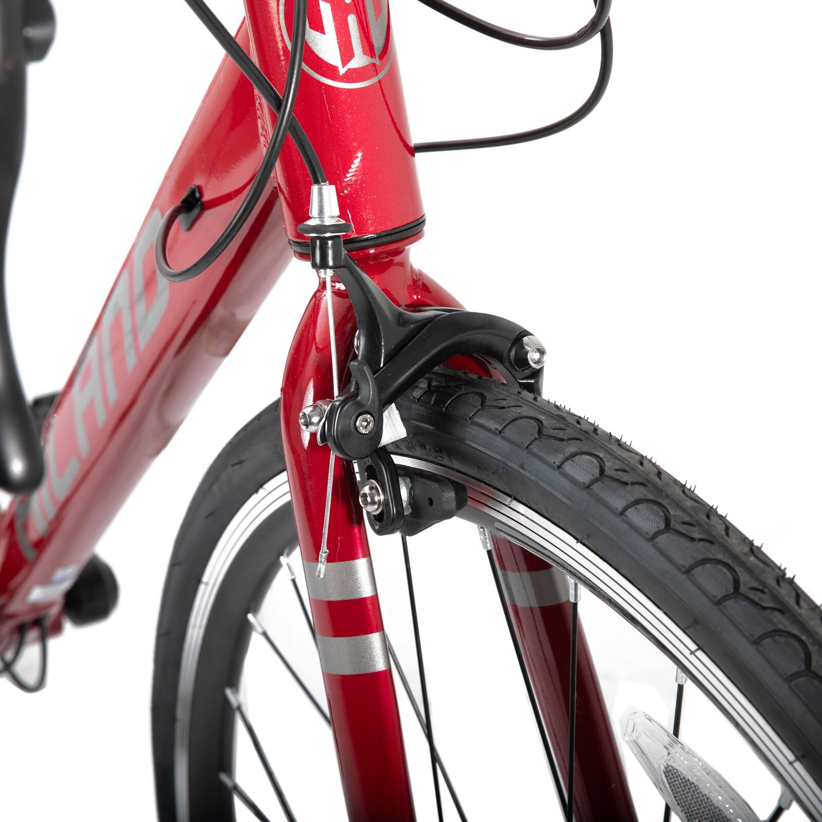 Alt View 7. HILAND - HILAND 700C Road Bike 14-Speed Aluminum Alloy Frame Road Bicycle for Men Women, Racing Bike for Adult Medium Frame Red - Red.