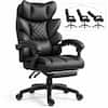 Front. Dowinx - Dowinx Big and Tall Office Chair with Pocket Spring Cushion,High Back Computer Gaming Chairs with Adjustable Armrests - Black.