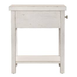 Liberty Furniture Industries - Drawer Chair Side Table Flea Market w/ Heavy Distressing - White