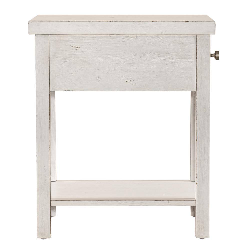 Front. Liberty Furniture Industries - Drawer Chair Side Table Flea Market White w/ Heavy Distressing - White.