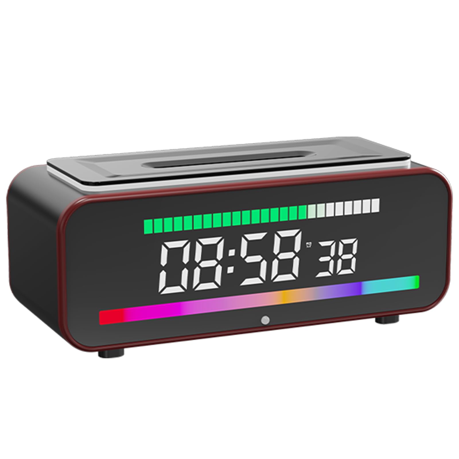 Front. Dazzed Corner - Fireplace Diffuser Humidifier with Bluetooth Speaker, Alarm Clock - Black.