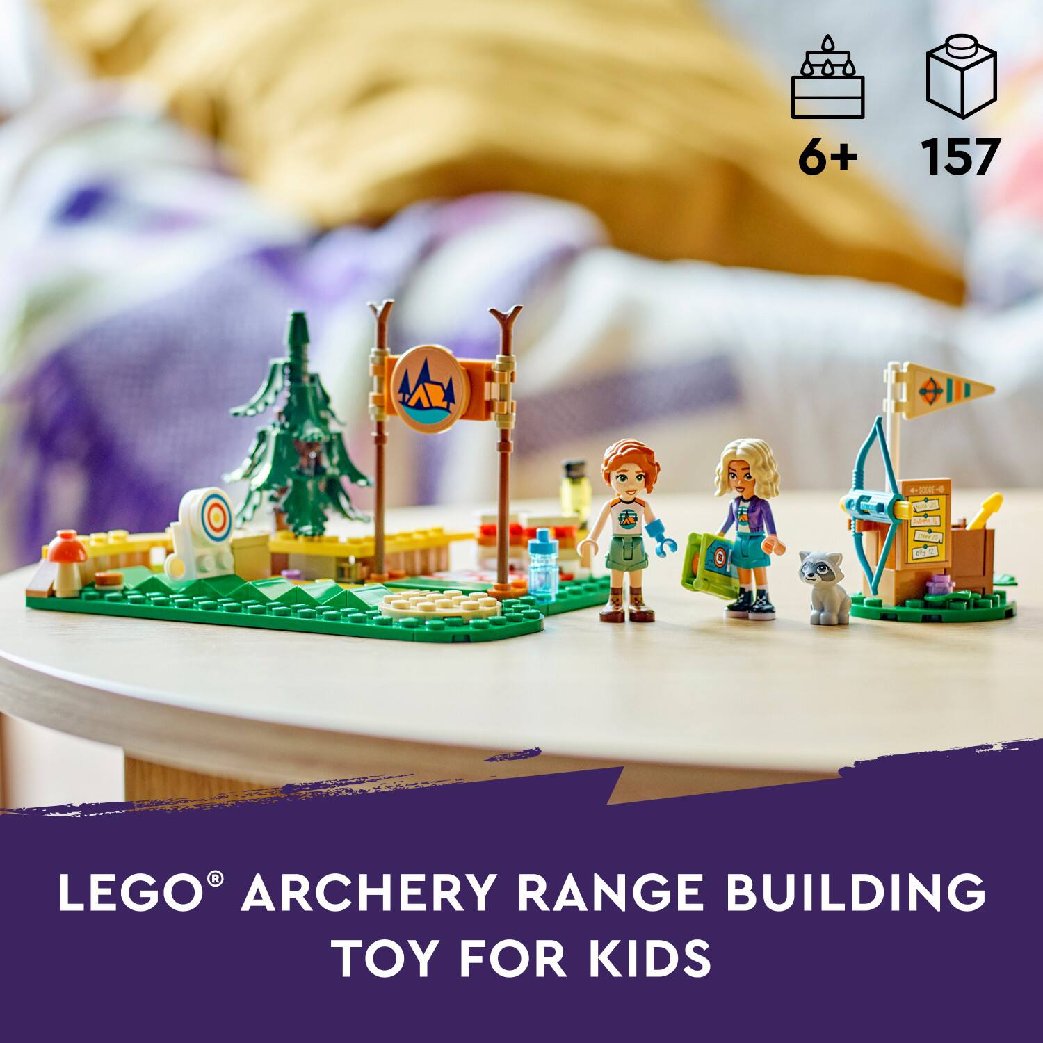 The text on the image reads "LEGO ARCHERY RANGE BUILDING TOY FOR KIDS."