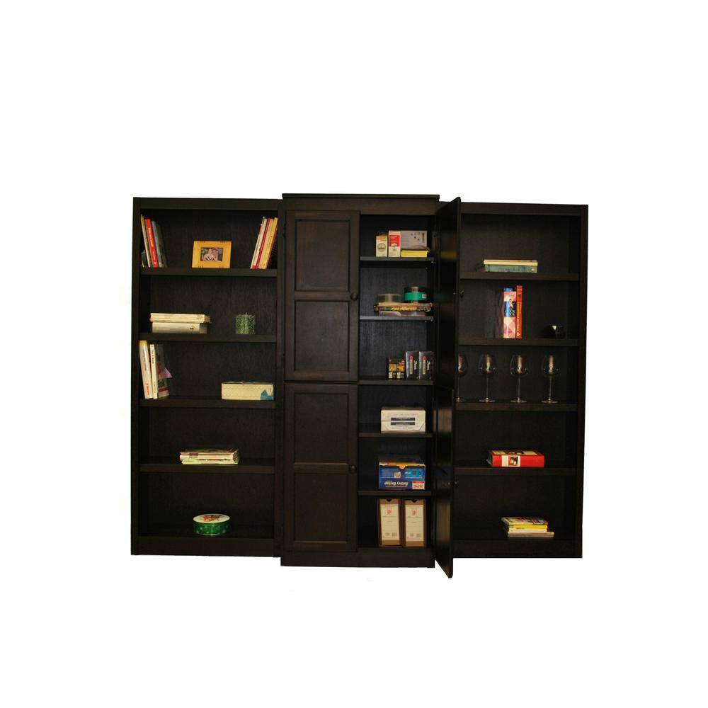 Front. Concepts in Wood - Wall and Storage System 15 Shelves Espresso Finish 3pc - Brown.