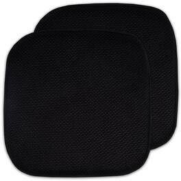 Sweet Home Collection - Honeycomb Memory Foam No Slip Back 16" x 16" Chair Pad Cushion, 2-Pack - Black