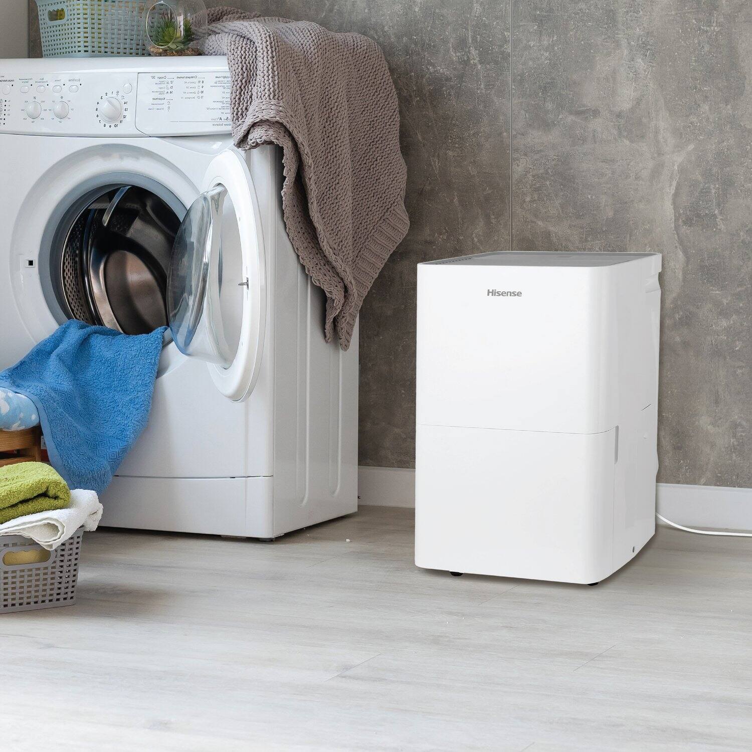 Alt View 24. Hisense - Hisense 35 Pint 3000 Sq. Ft. 8 quarts Bucket Capacity Compact Dehumidifier with Slide-Out Bucket - White.