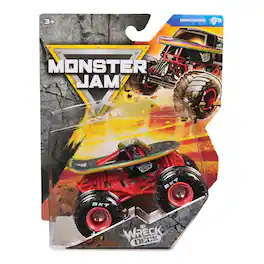 Monster Jam - 2026 Series 45 Tech Deck Wreck Deck 1:64 Die-Cast Monster Truck, BKT Tires, QR Poster, Kids Toys Ages 3+ - Red