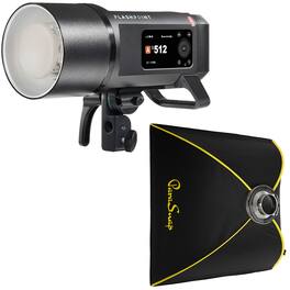 Flashpoint - XPLOR 600 PRO II TTL R2 600Ws All-in-One Outdoor Flash, with ParaSnap 40x40" Square Softbox
