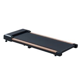 Loheer - 2.25HP Under Desk Treadmill Portable Wood Walking Pad Compact Running Machine with Remote LED Display - Black