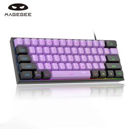 MageGee - 60% Gaming Keyboard, RGB Backlit 61‑Key Ultra‑Compact TS91 Ergonomic Waterproof Mechanical‑Feeling - BlackCurrent