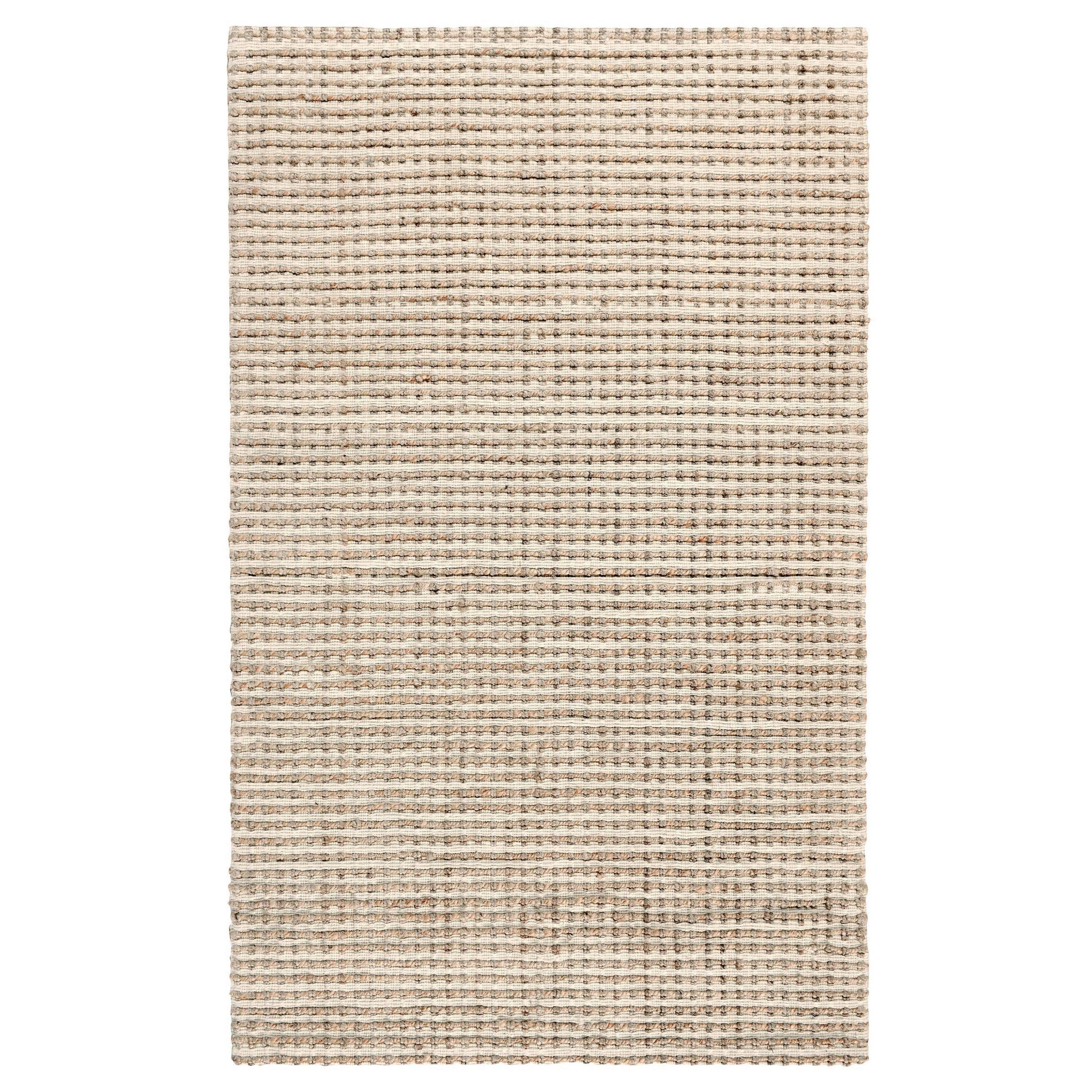 Front. Manhattan Lane - Large Area Rug, Cotton, Handwoven Abstract Jute Design - Ivory.
