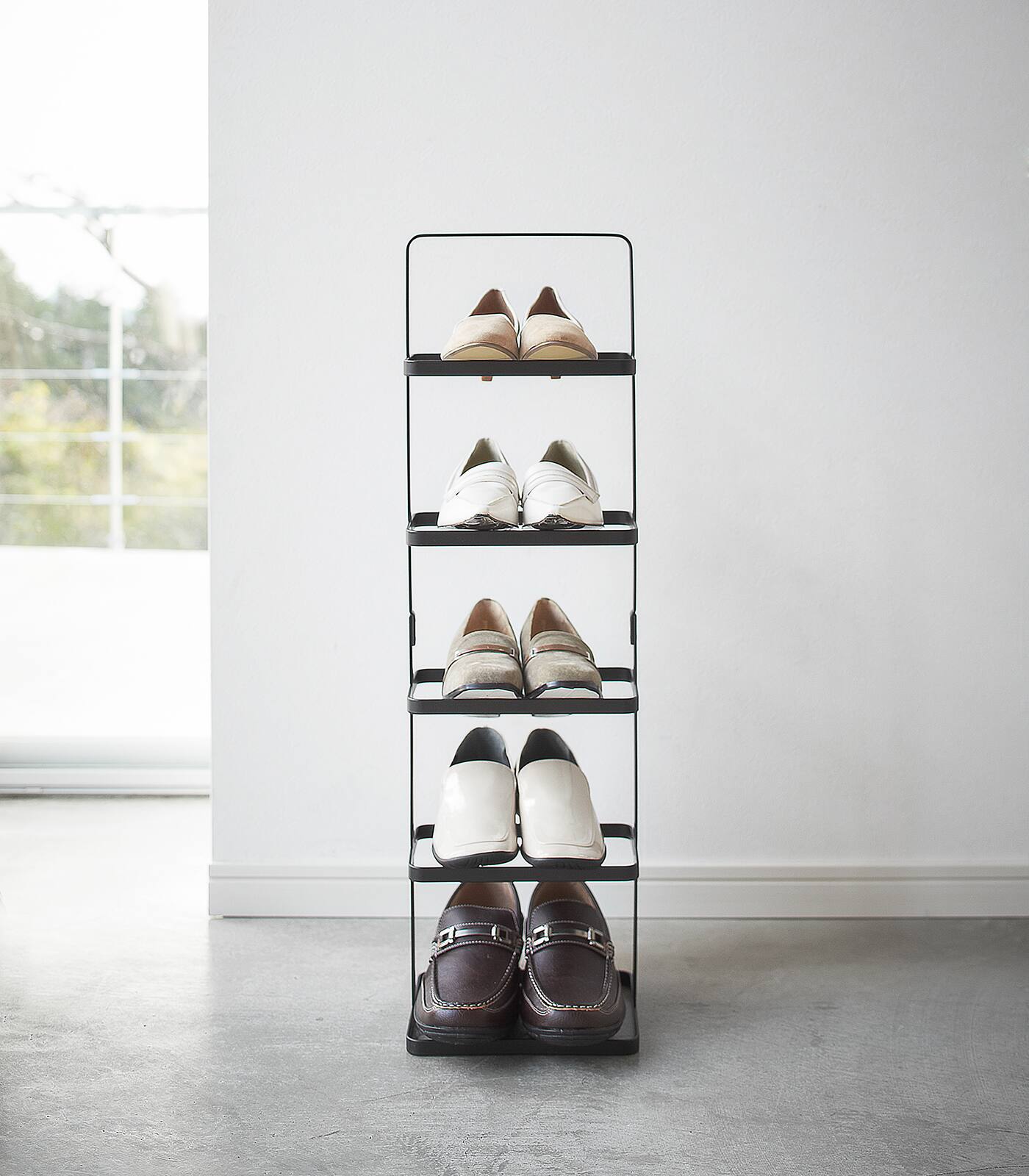 Back. Yamazaki Home - Shoe Rack (31" H)  - Steel - Black.