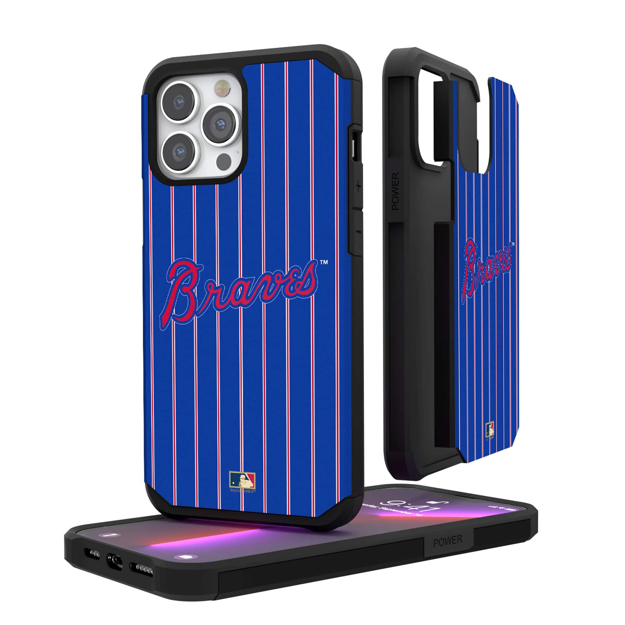 Keyscaper - MLB - Atlanta Braves Wordmark Logo iPhone Pinstripe Cooperstown Design Rugged Case - 15 Pro Max - Multicolor price history on PriceWatchPro