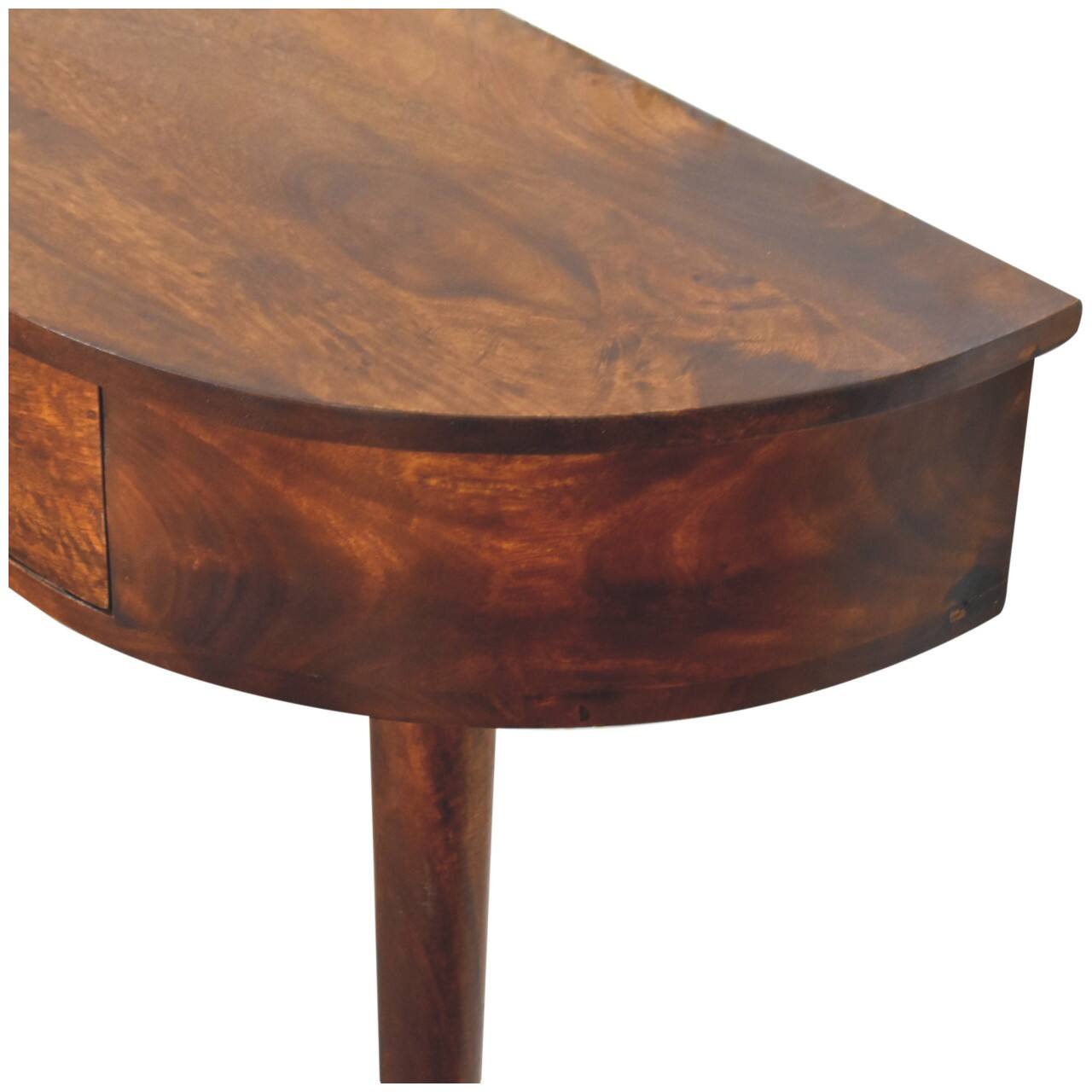Alt View 4. Artisan Furniture - Artisan Furniture Backless Mounted Chestnut Console, Nordic Style, 1 Drawer - Dark Brown.